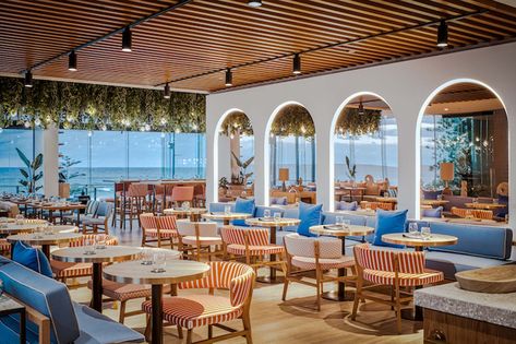 Gold Coast Restaurants, Beach Restaurant Design, Beach House Restaurant, Modern Restaurant Design, Outdoor Restaurant Design, Greek Restaurants, Modern Restaurant, Outdoor Restaurant, Cafe Interior Design