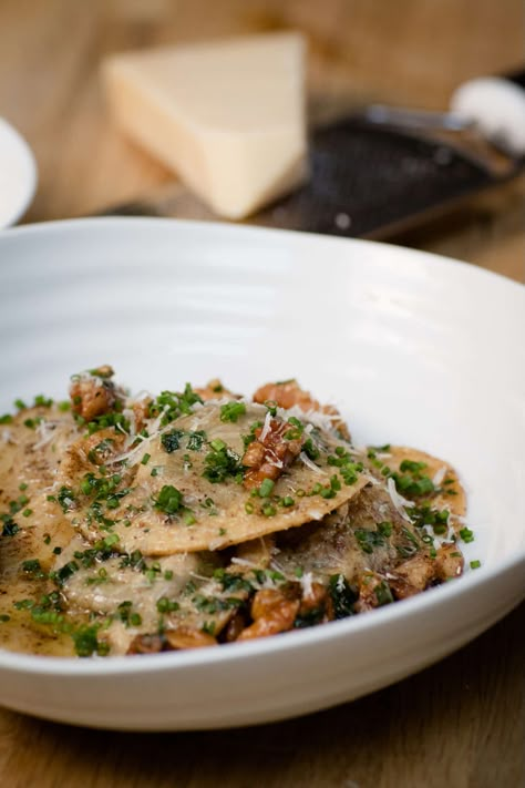 Mushroom and Truffle Ravioli - Sam Holland Food Truffle Mushroom Ravioli, Truffle Mushroom Recipe, Truffle Recipe Mushroom, Truffle Ravioli Recipe, Truffle Ravioli, Sam Holland, Mushroom Truffle, Pasta Entrees, Mushroom Filling