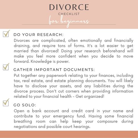 Divorce Checklist, Seperation Marriage, Divorce Finances, Estate Planning Documents, Divorce Counseling, Going Through A Divorce, 2024 Manifestation, Divorce Law, Opening A Bank Account