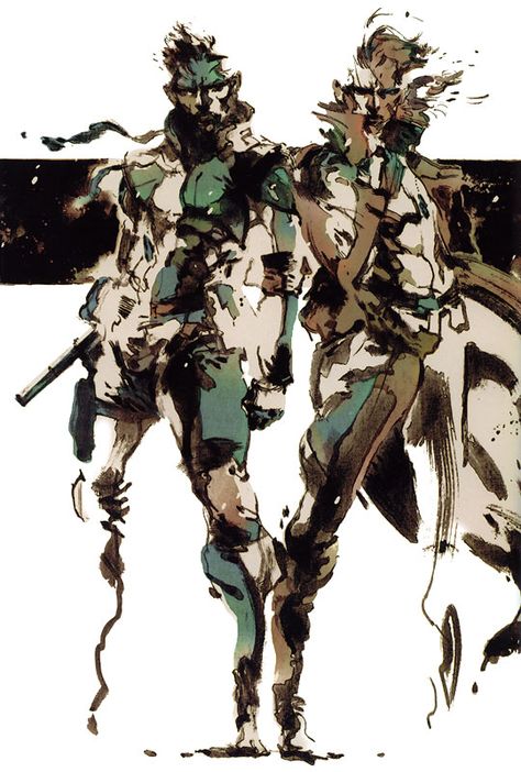 Metal Gear Solid - Solid & Liquid Snake Liquid Snake, Metal Gear Games, Yoji Shinkawa, Revolver Ocelot, Metal Gear Solid Series, Metal Gear Series, Solid Snake, Metal Gear Rising, Ashley Wood