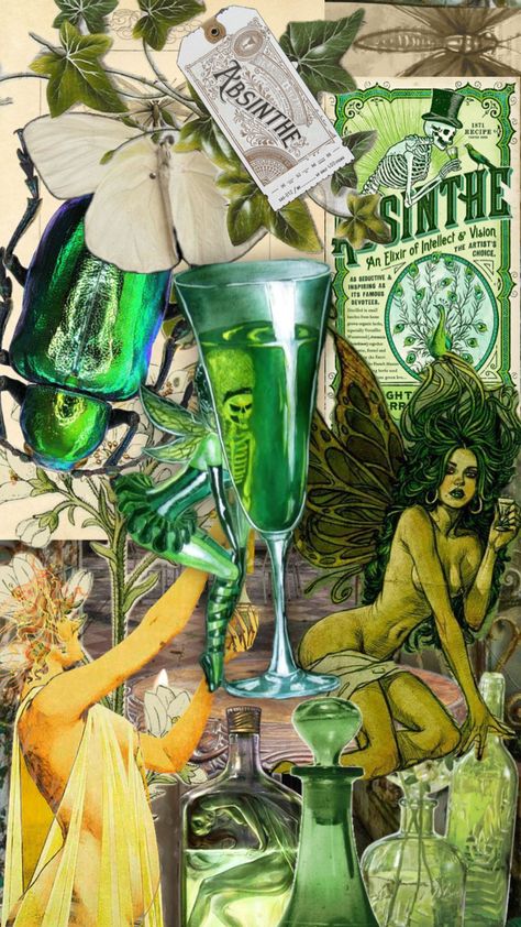 Green Fairy Absinthe, Absinthe Fairy, Absinthe Art, Steampunk Aesthetic, Green Fairy, French Poster, Fairy Tattoo, Dark Fairy, Photoshoot Themes