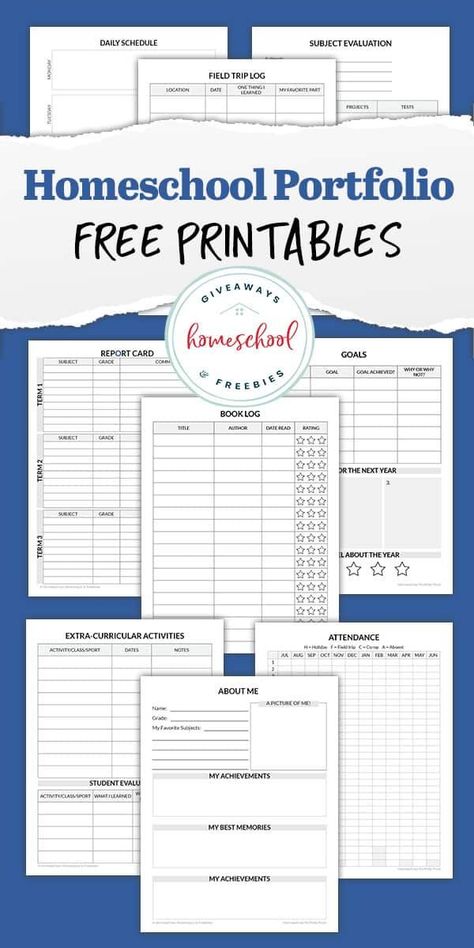 Download some Free Homeschool Portfolio Printables to help keep your homeschool organized throughout the year. Homeschool Portfolio, Homeschool Room Organization, Aesthetic Planner, Student Planner Printable, Student Portfolios, Free Bible Study, Homeschool Elementary, Homeschool Education, Homeschool Learning