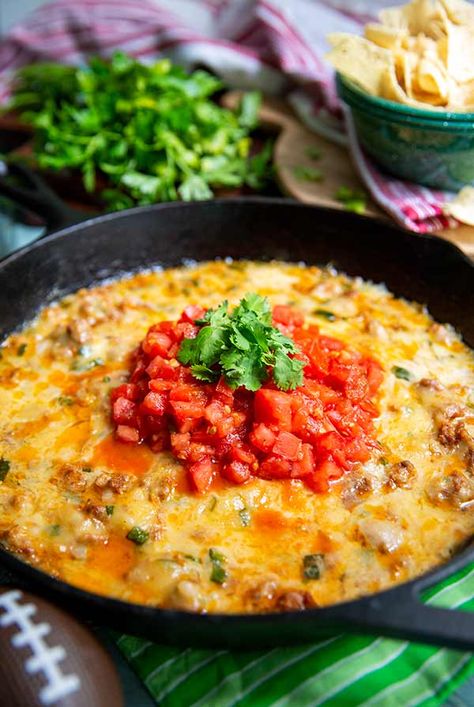 Queso Fundido | Gluten Free & More Quest Fundido, Queso Fundido Recipe, Fundido Recipe, Salsa And Chips, Vegan Sauce, Queso Fundido, Corn Tortilla Chips, Gluten Free Appetizers, Vegan Sauces