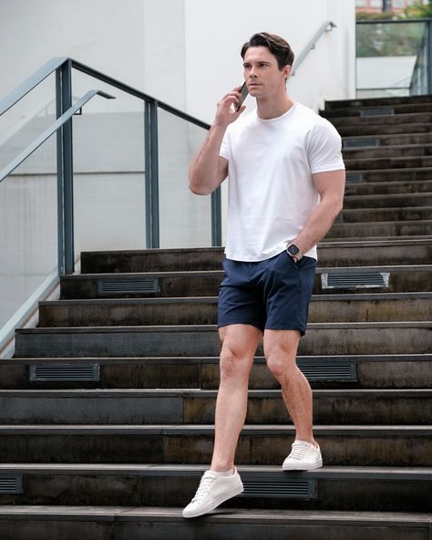 That’s Weekend! #TimelessEssentials #EverydayEverywhere Yoga Man, Outfit Hombre, Nba Outfit, Outfit Short, Mens Shorts Outfits, Mens Summer Outfits, Summer Shorts Outfits, Men Fashion Casual Shirts, Outfits Hombre