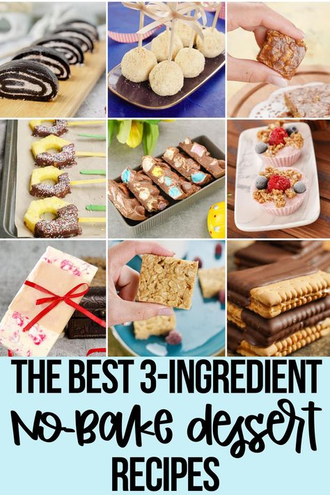 These 12 Best 3 Ingredient Desserts No-Bake Style are just some of the best dessert recipes you can make without ever touching an oven. Two Ingredient Desserts, 4 Ingredient Desserts, The Best Dessert Recipes, 2 Ingredient Desserts, Desserts With Few Ingredients, 3 Ingredient Desserts, Healthy Dessert Recipes Easy, Easy Dessert Recipes Quick, 4 Ingredient Recipes