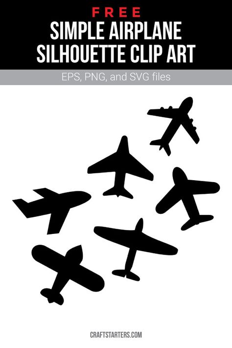 Airplane Silhouette Clip Art, Cricut Airplane Svg, Clip Art Airplane, Airplane Sillouhette, Plane Svg Free, Airplane Svg Free, Airplane Template Free Printable, Aeroplane Silhouette, Airplane Stencil