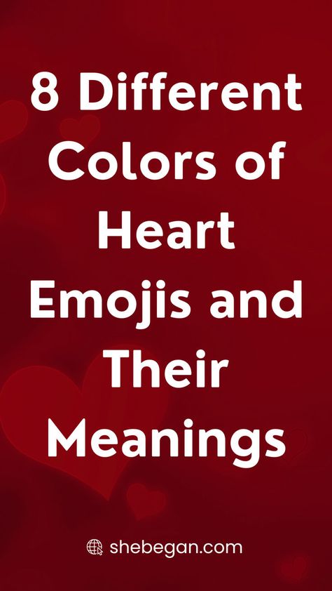 When texting or chatting with someone, you are most likely to use an emoji eventually. Emojis are used as a visual representation of emotions, objects, or situations. Also, emojis can be used to express various contents.

Heart emojis come in different shades, and they all have specific meanings. This article explores some of these heart emojis and their meanings. Colour Heart Meaning, Emojis And Their Meanings, Emojis Meanings, Different Emojis, Relationship Posts, Heart Emoji, Color Meanings, Dating Coach, Famous Authors