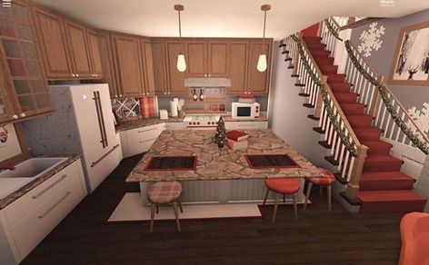 Bloxburg Christmas, Winter House Exterior, Tiny House Bedroom, Bloxburg House Ideas 1 Story, Bloxburg Houses, House Decorating Ideas Apartments, Story Layout, Tiny House Layout, Exterior Bloxburg