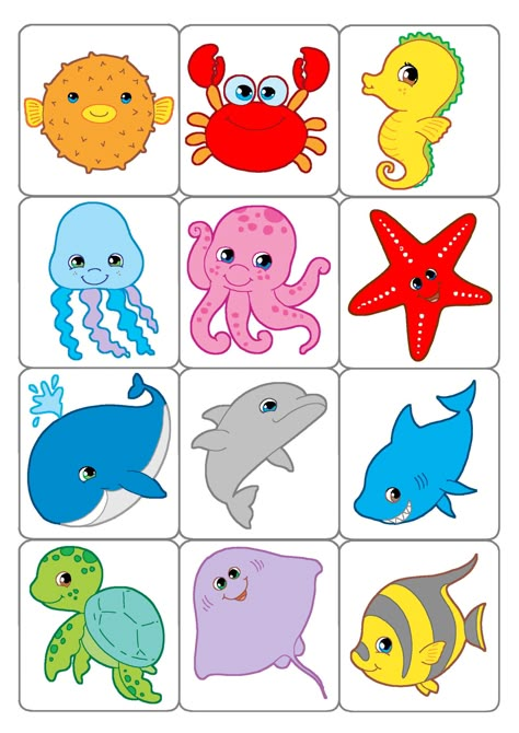 Ocean Art Projects, Animale Marine, Disney Themed Classroom, Ocean Theme Preschool, Birthday Card With Name, Cartoon Sea Animals, Ocean Theme Classroom, Mermaid Crafts