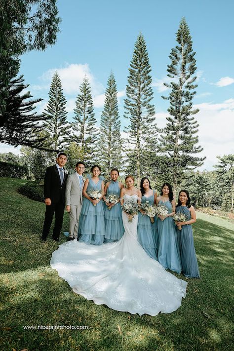 Aqua Blue Wedding Theme, Seafoam Green Wedding, Aqua Bridesmaid Dresses, Tagaytay Wedding, Bridal Entourage, Aqua Blue Wedding, Wedding Philippines, Wedding Motifs, Aqua Wedding