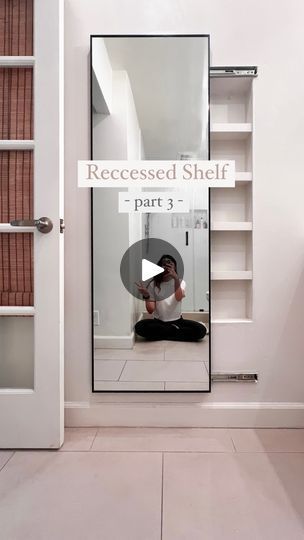 Hallway Shelf Ideas, Mirror With Shelves, Recessed Shelf, Hallway Shelf, Bathroom Storage Hacks, La House, Diy Furniture Flip, Boo Thang, Bathroom Hacks