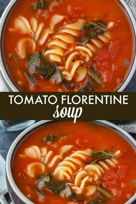 Tomato Florentine Soup, Florentine Soup, Pasta And Spinach, Easy Soup Recipe, Recipe Organizer, Hearty Soup Recipes, Spinach Soup, Best Soup, Turkey Soup