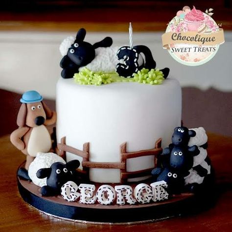 Ba Ba Black Sheep Cake, Shaun The Sheep Cake Ideas, Baba Black Sheep Cake, Sheep Birthday Party, Shaun The Sheep Birthday, Shaun The Sheep Party, Shaun The Sheep Cake, Nautical Birthday Cakes, Shawn The Sheep