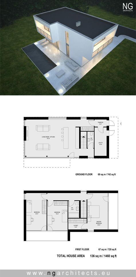 Chalet Plan Architecture, Chalet Design Plan, Minimalist House Plan, House Floor Plan Design, Chalet Plans, Chalet Design, Modern Villa Design, Home Design Floor Plans, Architecture Model House