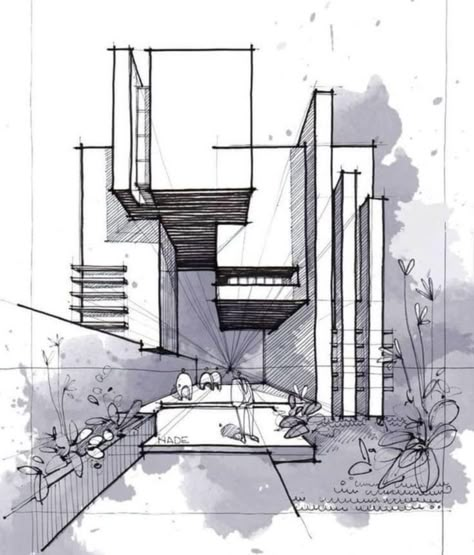 Interior Architecture Sketch, Interior Design Sketchbook, Architecture Blueprints, Conceptual Sketches, Perspective Drawing Architecture, Architecture Drawing Plan, Interior Design Renderings, Interior Architecture Drawing, Architect Drawing