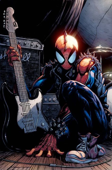 Spider Punk Comic, Punk Comic, Ryan Stegman, Baseball Drawings, Hobie Brown, Punk Wallpaper, Spider Punk, Comic Panel, Spaider Man