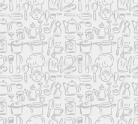 Seamless cooking pattern. Illustration , #SPONSORED, #cooking, #Seamless, #Illustration, #pattern #ad Recipe Book Templates, Material Design Background, Book Templates, Islamic Cartoon, Line Illustration, Rose Wallpaper, Design Background, Pattern Illustration, Material Design