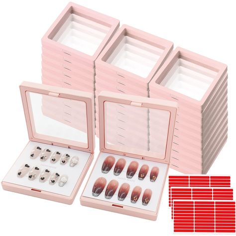 PRICES MAY VARY. 💅💅【Unique 3D Floating Nail Packaging Box】-- Different from traditional nail organizer, this floating press on nail box, allowing your nails to emerge between two transparent and flexible films, adding a 3D effect display to highlight the beauty of your nails. Using this nail storage box for your nails will bring impressive and eye-catching display effects for your clients or yourself. 💅💅【Package Included】-- You will receive 32 pack 3D Floating Nail Packaging Boxes, 32 pcs pe Nail Tech Accessories, Nail Polish Packaging Design, Press On Nail Packaging, Nail Organizer, Press On Nail Business, Nail Packaging, Gyaru Art, Eco Friendly Nail Polish, Nail Polish Box