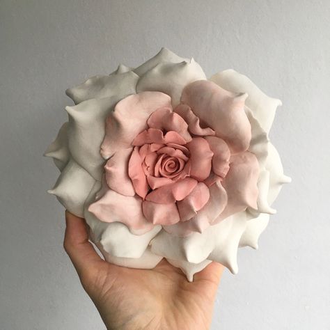 Limestone Garden, English Tea Roses, Pottery Flowers, Rose Sculpture, Wall Hanging Ceramic, Ceramic Rose, Ceramic Wall Sculpture, Porcelain Sculpture, Dust Pink