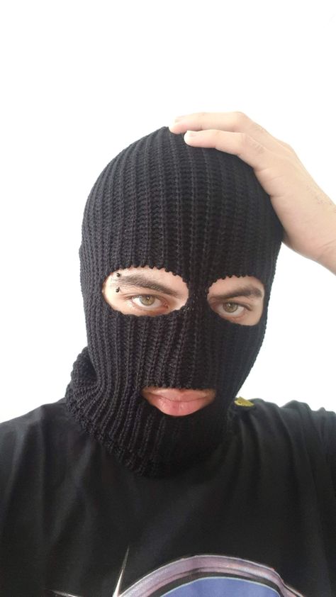 Crochet Balaclava Men, Crochet Men, Crochet Mask, Knitted Balaclava, Winter Knit Hats, Knitted Hood, Cool Outfits For Men, Ski Mask, Knitwear Fashion