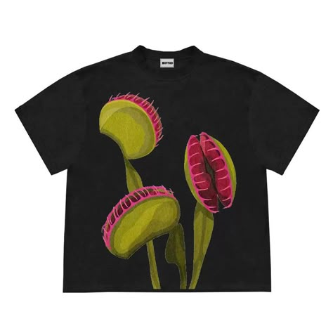 Venus Flytrap Graphic Shirt | Aesthetic T-Shirts – Boogzel Clothing Comfy Core, Y2k Black Aesthetic, Png Tops, Alternative Pants, Y2k Blue Aesthetic, Pngs For Moodboards, Venus Flytrap, Accessories To Buy, Venus Fly Trap