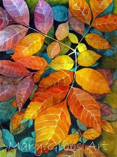 수채화 그림, Watercolor Leaves, Watercolor Inspiration, Autumn Art, Arte Floral, Leaf Art, Watercolor Techniques, Art Watercolor, Tree Art