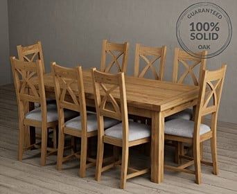 X Back Chairs, Small Dining Sets, Oak Extending Dining Table, Oak Chairs, Solid Oak Furniture, Oak Dining Room, Solid Oak Table, Solid Oak Dining Table, Sideboards Living Room