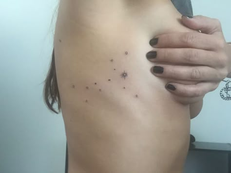 White Ink Constellation Tattoo, Horse Constellation Tattoo, Dog Star Constellation Tattoo, Canis Major Wallpaper, Star Mole Tattoo, Dog Constellation Tattoo, Ursa Major Tattoo Minimalist, Dog Star Tattoo, Canis Major Constellation Tattoo