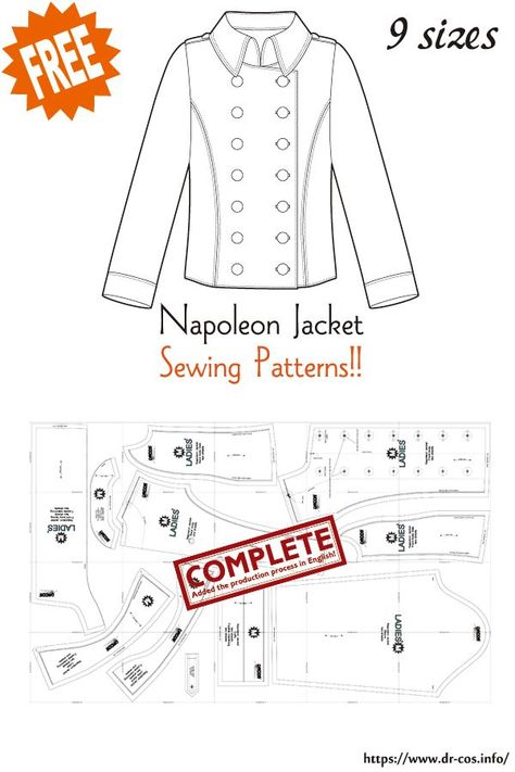 Japanese Sewing Patterns, Diy Jacket, Free Sewing Patterns, Japanese Sewing, Jacket Pattern Sewing, Sheepskin Jacket, Theatre Costumes, Paper Pattern, Jacket Pattern