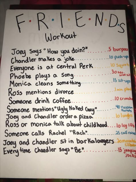 FRIENDS Workout, how you doin'? ☕🍕 . . . #health #exercise #fitness #workout #friends #joey #ross #chandler #monica #rachel #phoebe #aniston #90s #vibes #90svibes #tv #sitcom #famous #celebrity Tv Show Workouts, Movie Workouts, Tv Workouts, Transformation Fitness, Friends Workout, Teen Friends, Friends Episodes, Summer Body Workouts, Trening Fitness