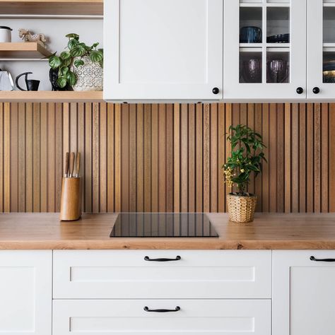 Porcelain wood tile kitchen