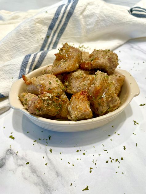 The Best Easy Garlic Parmesan Pork Bites – The Savory Chopstick Garlic Pork Bites Air Fryer, Garlic Parmesan Pork Chops Air Fryer, Garlic Parmesan Pork Chop Bites Air Fryer, Pork Chops Bites In Air Fryer, Pork Chop Bites In Oven, Air Fryer Pork Bites, Pork Bites Air Fryer, Pork Chop Bites Air Fryer, Pork Bites Recipes