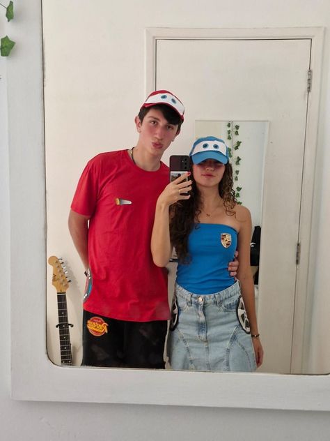 Cars Couple Halloween Costumes, Cars Duo Costume, Couple Matching Outfits Halloween, Lightning Mcqueen Costume Couple, Lightning Mcqueen Sally Costume, Bf And Gf Matching Halloween Costumes, Lightning And Sally Costume, Cars Costume Couple, Lightening Mcqueen And Sally Costume