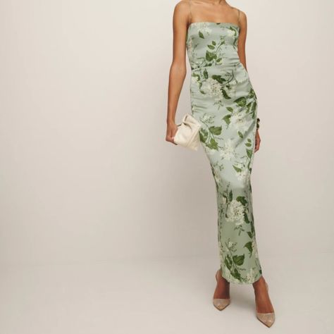 Nwt. Size 4. Color: Tea Garden Currently Retails For $298. Https://Www.Thereformation.Com/Products/Frankie-Silk-Dress/1304134tea004.Html?Sc_src=Email_3316063&Sc_lid=330800263&Sc_uid=Wfqls2pykd&Sc_llid=86096&Sc_eh=C2f397441a5027931&Utm_source=Emarsys&Utm_medium=Email&Utm_campaign=Order%20confirmation&Utm_content=Transactional&Utm_term= Long Sleeve Burgundy Dress, Black Floral Maxi Dress, Long Green Dress, Lacey Dress, Open Back Maxi Dress, Sweater Maxi Dress, Wrap Around Dress, Reformation Dress, Red Dress Maxi