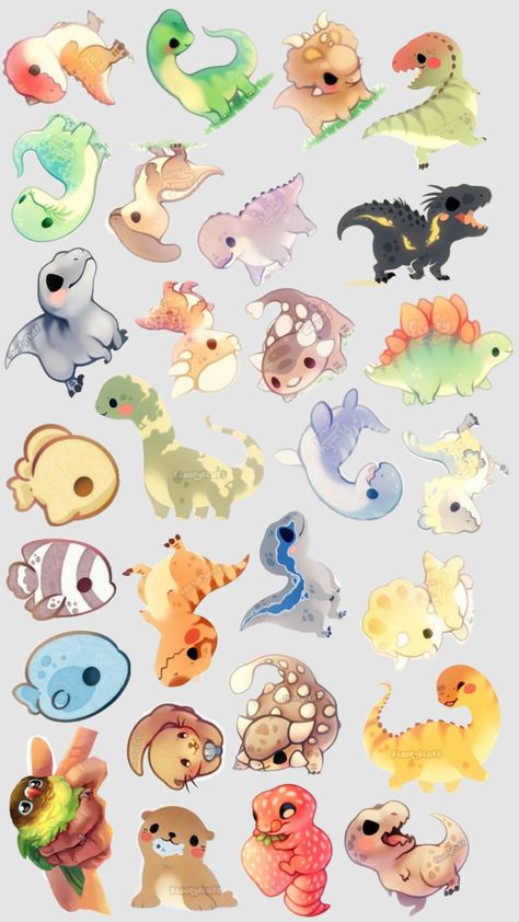 #dinosaur #cute #cutouts Cute Cutouts, Cute Iphone Wallpaper Tumblr, Cute Easy Doodles, Dinosaur Drawing, Kawaii Dinosaur, Cute Pokemon Pictures, Animal Doodles, Animated Animals, Cute Animal Drawings Kawaii