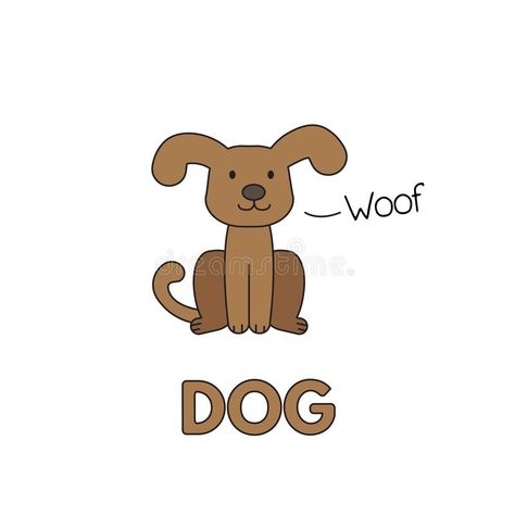 Dog Flashcard, Cartoon Alphabet, Education Illustration, Illustration For Children, Alphabet Sounds, Children Education, Animal Flashcards, Drawing Cartoon, Animal Alphabet