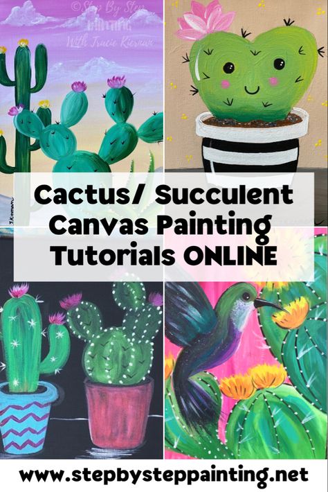 Step By Step Cactus Painting, Paint And Sip Ideas Flowers, Painting Succulents Acrylic Easy, Acrylic Painting Tutorials Step By Step Easy, Easy Acrylic Painting Ideas For Beginners Simple Diy Canvas, Easy Sip And Paint Ideas Step By Step, Easy Summer Paintings On Canvas, Paint Night Ideas Step By Step, Easy Cactus Painting