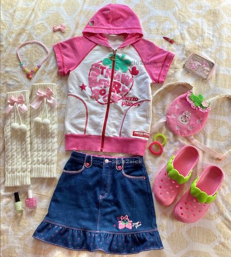 Kawaii Kidcore Outfit, Cutecore Summer Outfits, Mezzo Piano Outfit, Heisei Retro Outfit, Animecore Outfit, Cute Core Clothes, Kawaii Outfits Ideas, Mezzo Piano Clothes, Cute Core Outfits