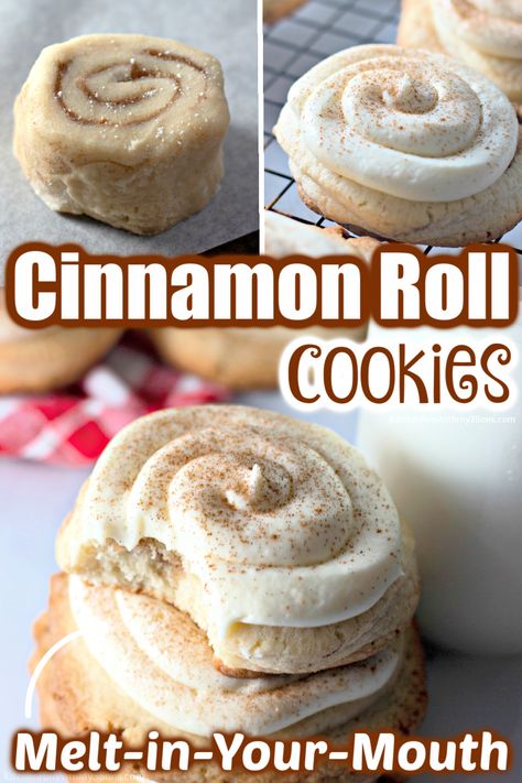 Cinnamon Food, Cinnamon Roll Glaze, Amazing Cookie Recipes, Oreo Cheesecake Cookies, Strawberry Ice Cream Recipe, Cinnamon Filling, Whipped Shortbread Cookies, Cinnamon Roll Cookies, Soft Cookies