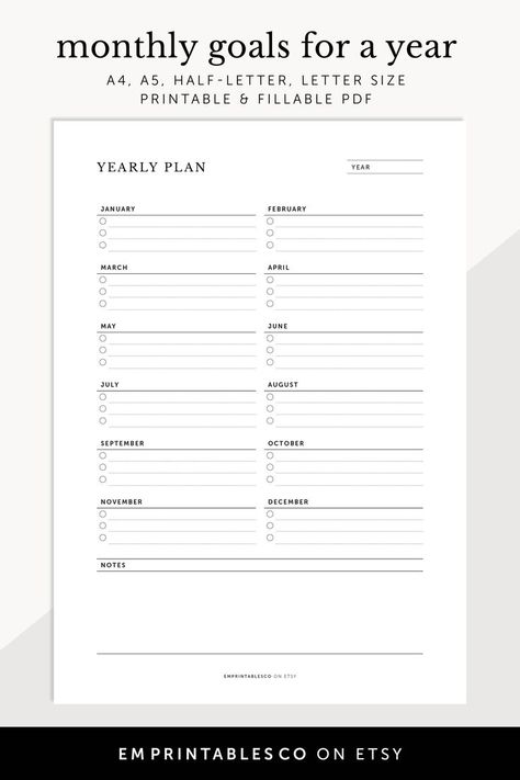 New Years Resolutions Template, Life Organisation, Planner Monthly Layout, Digital Planner Ideas, Year Planning, Yearly Overview, Planner Board, New Year Planning, Goals Template