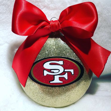 49er Christmas Tree Ideas, 49ers Christmas Tree Ideas, 49ers Ornaments Diy, 49ers Christmas Ornaments Diy, Diy Football Ornaments, Nfl Ornaments Diy, Football Christmas Ornaments Diy, Nfl Christmas Ornaments Diy, Football Christmas Ornaments