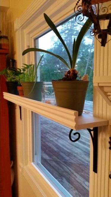 Garden Kitchen Window, Window Apartment, Kitchen Window Shelves, Window Shelf For Plants, Koti Diy, Window Plants, Window Shelves, Apartment Plants, Plants Indoor