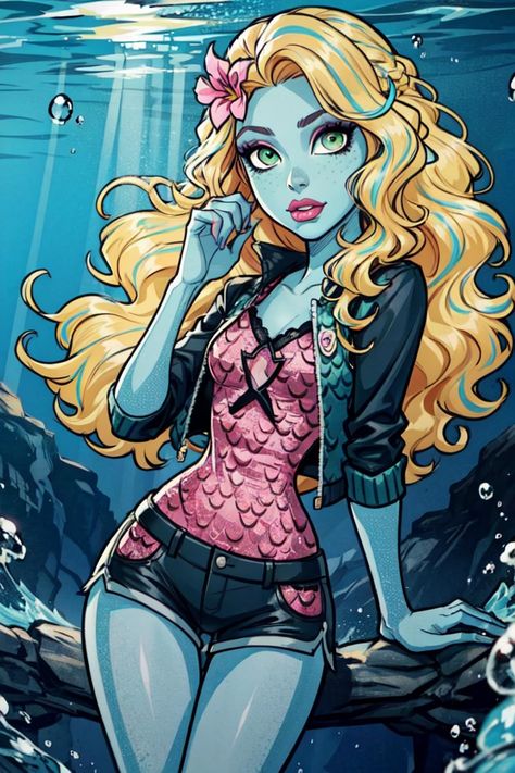 Lagoona Blue Fanart, Monster High Makeup, Monster Sketch, Laguna Blue, Arte Monster High, Blue Drawings, Moster High, Lagoona Blue, Personajes Monster High