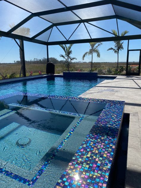 Mosaic Pool Design, Swimming Pool Mosaic Tiles, Pool Tile Ideas, Pool Mosaic Tiles, Marble Artwork, Pool Makeover, Luxury Pools Backyard, Pool Mosaic, Swimming Pool Mosaics