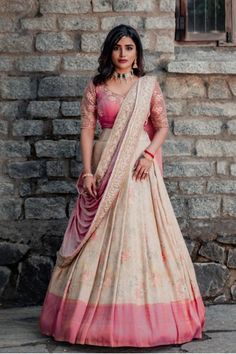 Contemporary Classic 3 Skirt And Top For Wedding, Half Saree Lehenga Wedding, Half Saree Draping, Lehanga Designs Latest For Women, Pattu Half Saree Designs, Bridal Half Saree, Pattu Half Saree, Saree Designs Latest, Lehenga Saree Design