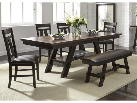 Liberty Furniture Lawson6 Piece Rectangular Table Set Brown Dining Room, Gathering Table, Dining Table Dimensions, Dinette Tables, Trestle Dining Tables, Dining Furniture Sets, 5 Piece Dining Set, Pedestal Dining Table, Liberty Furniture