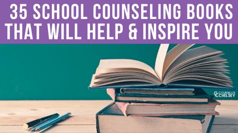 35 Professional Development Books For School Counselors — Counselor Chelsey | Simple School Counseling Ideas Elementary School Counselor Office, School Counselor Organization, School Counseling Books, Books For School, School Psychology Resources, Professional Development Books, School Counselor Resources, School Counseling Office, School Counseling Activities