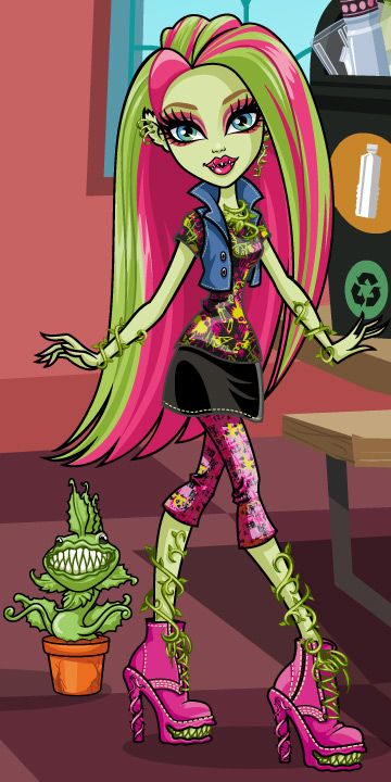 Venus McFlytrap Monster High Official Art, Monster High Venus Mcflytrap, Venus Mcflytrap, Monster H, Novi Stars, Monster High School, Plant Monster, High Characters, Arte Monster High