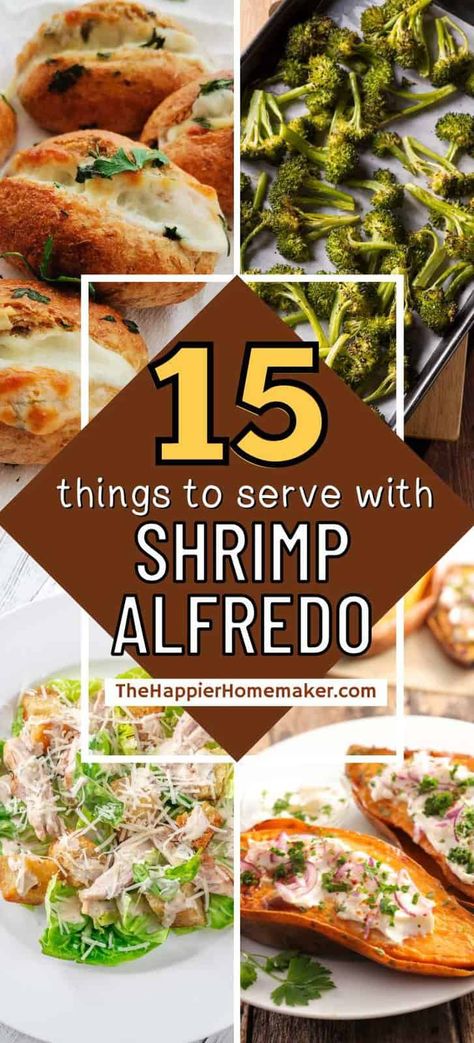 Wondering what to serve with shrimp alfredo? We have 15 of the best sides for this tasty pasta dish. Sides For Shrimp Alfredo, What To Serve With Shrimp, Shrimp Side Dish, Chicken And Shrimp Alfredo, Fettuccine Alfredo Sauce, Seafood Alfredo, Fettucini Alfredo, Shrimp Fettuccine Alfredo, Best Sides