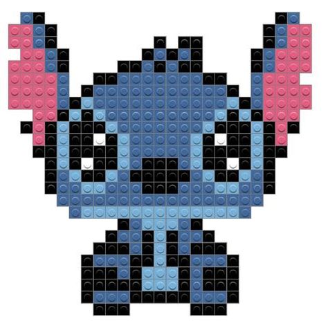 Modele Pixel Art Disney, Pixel Art Stitch, Hama Beads Pokemon, Pixel Art Minecraft, Lego Mosaic, Lilo Und Stitch, Lilo And Stitch Drawings, Graph Paper Drawings, Art Perle